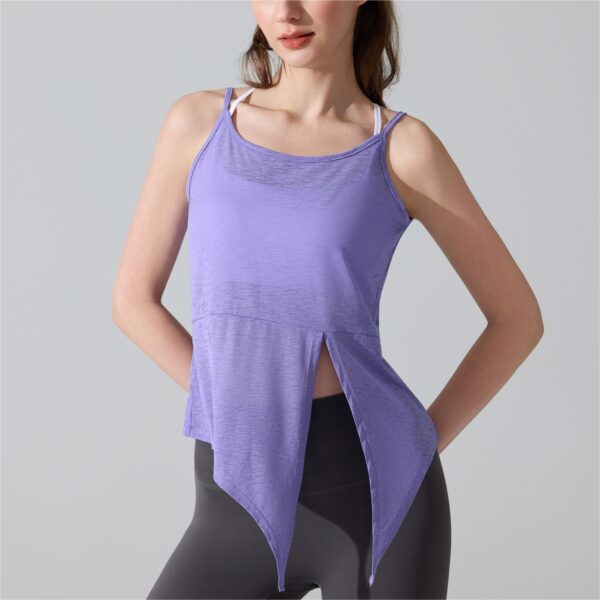 Yoga Sweat-Absorbing Breathable Sleeveless Slit Sports Camisole