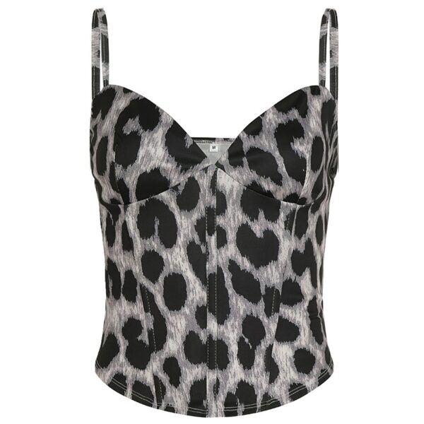 Leopard Print Niche Design Chest V-neck Small Sling