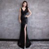 Red Deep V-neck Evening Dress Bar Nightclub Miss KTV Uniform Net Celebrity Female Anchor Dress Car Model Costume