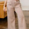 99128466-240bfe5467dff1b8.jpg Smoke Gray Solid Color Mineral Wash Piping Trim Pocketed Wide Leg Pants