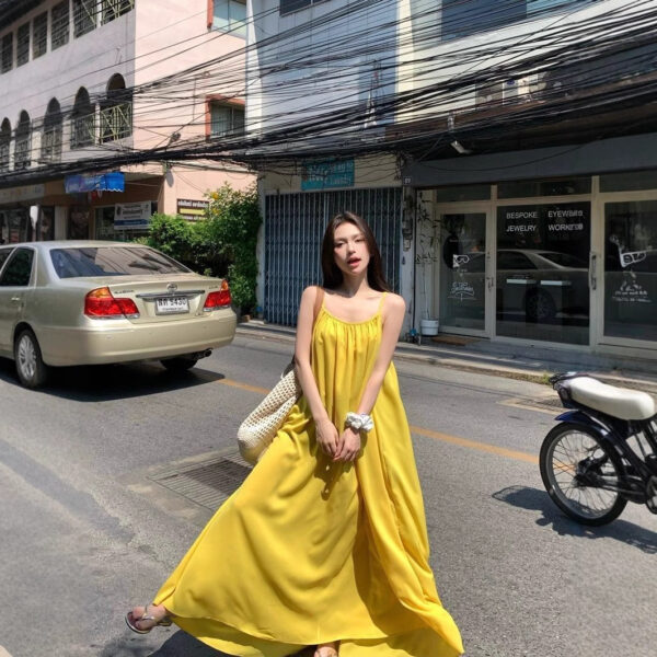 Beach Vacation Sexy Backless Strap Dress