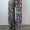 Black Leopard Print High Waist Barrel Jeans