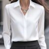 Long-sleeve Professional Formal Work Uniform Snap-button Shirt