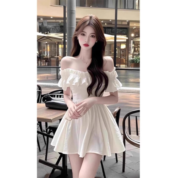 Elegant and Seductive Style with Ruffle Trim Short Sleeveless Dress