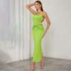 banquet suspender green bandage dress for women