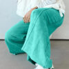 Sea Green Mineral Wash Drawstring Elastic Waist Raw Hem Loose Pants