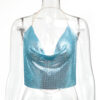 Womens Metallic Sequin Camisole Top
