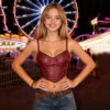 Women's Lace-Patchwork Corset-Style Asymmetrical Camisole
