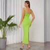 banquet suspender green bandage dress for women