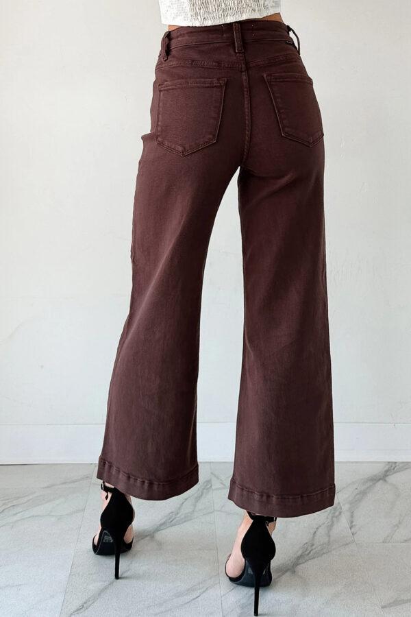 99127652-345c41ca75e17357.jpg Apricot Solid Color Seamed Center Wide Leg Cropped Jeans