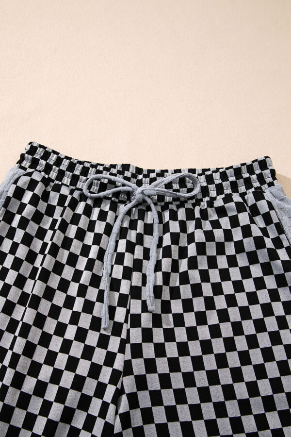 99128543-35303e5d8e9e9ef6.jpg White Checkerboard Drawstring Waist Casual Pants