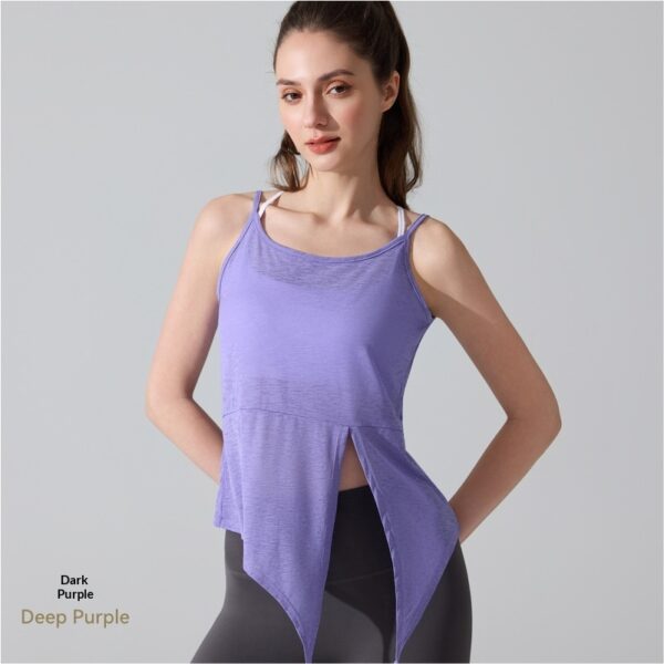 Yoga Sweat-Absorbing Breathable Sleeveless Slit Sports Camisole