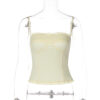 Womens Strapless Off-the-shoulder Form-fitting Tank Top