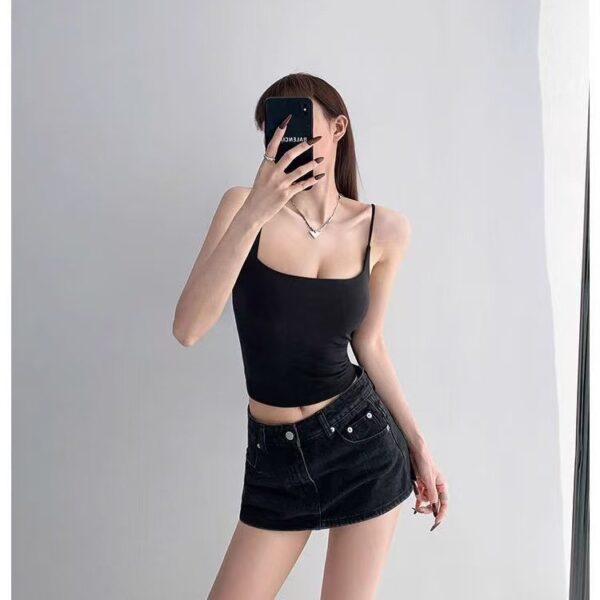 Womens Fashion Cotton Camisole With Built-in Padded Bra