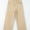 99816239-3786de51c53c3775.jpg Apricot Solid Color Seamed Center Wide Leg Cropped Jeans