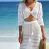 Summer New Knitted Top Beach Dress Two-Piece Set