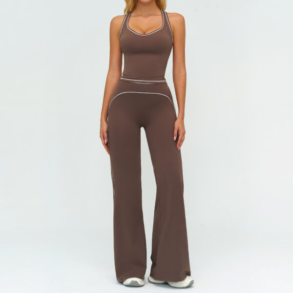 3ddcb117-156d-4263-a64e-48c9d11893bc.jpg Womens Yoga Set V-neck Sleeveless Tops And Slim Straight Pants Summer Gym Sports Clothing