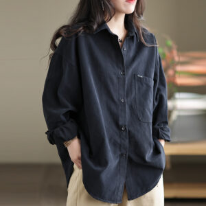 Womens Casual Loose-fitting Long-sleeve Blouse