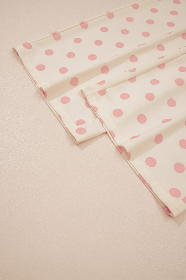 White Polka Dot Print Patched Pocket Loose Pants