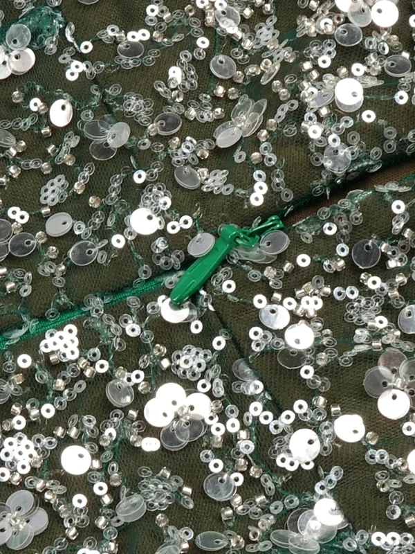 Luxury Green Feather Sleeveless Maxi Long Gowns Evening Party Dress