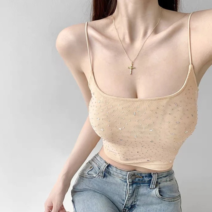 womens-high-waisted-midriff-baring-top-with-a-square-neckline-featuring-a-double-layer-mesh-design