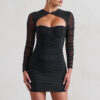 Women's Fashion Casual Hollow Long Sleeve Tight Dress