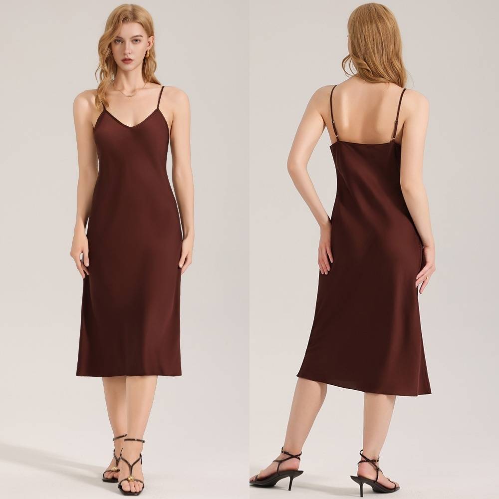 solid-color-minimalist-satin-chiffon-pajamas-for-women-camisole-nightgown-and-loungewear