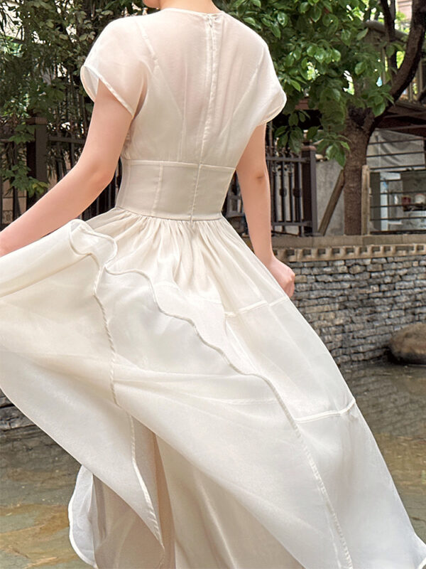 Fairy Model Dress Waist V-neck Delicate