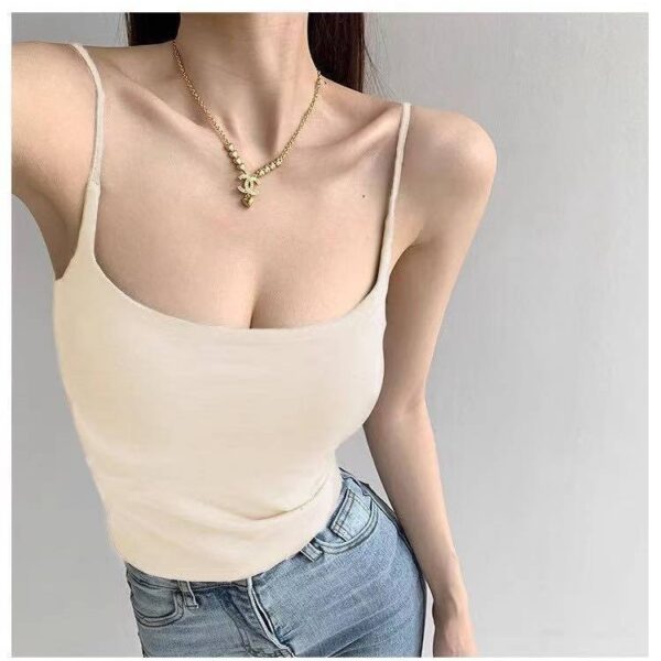 Womens Fashion Cotton Camisole With Built-in Padded Bra