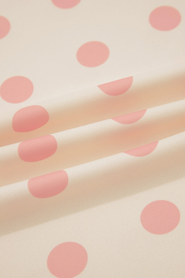 White Polka Dot Print Patched Pocket Loose Pants