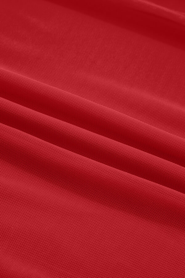 Black Sheer Mesh Patchwork High Neck Long Sleeve Top