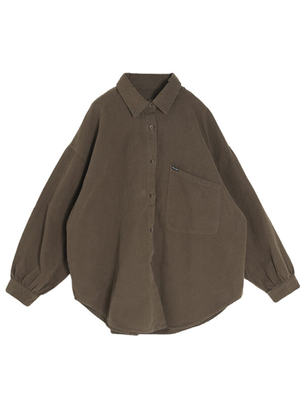 Womens Casual Loose-fitting Long-sleeve Blouse