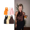 Womens Silk Satin Elegant Halterneck Tank Top