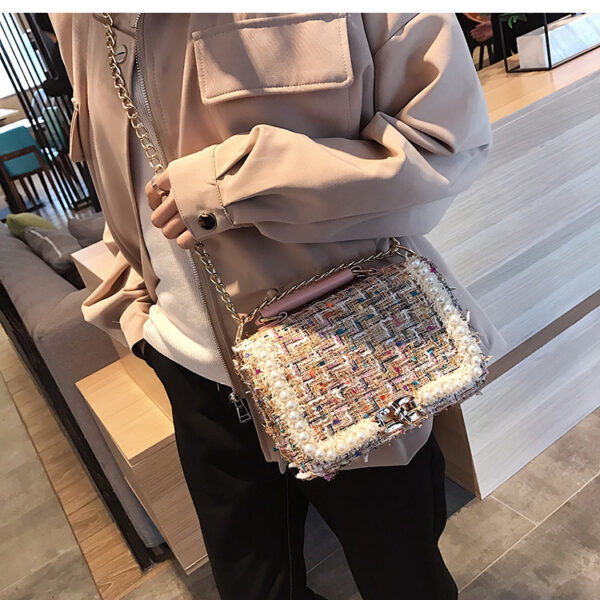 Chain bag pearl fashion small square bag
