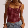 Polka-dot Printed Underwire Camisole For Parties And Dates