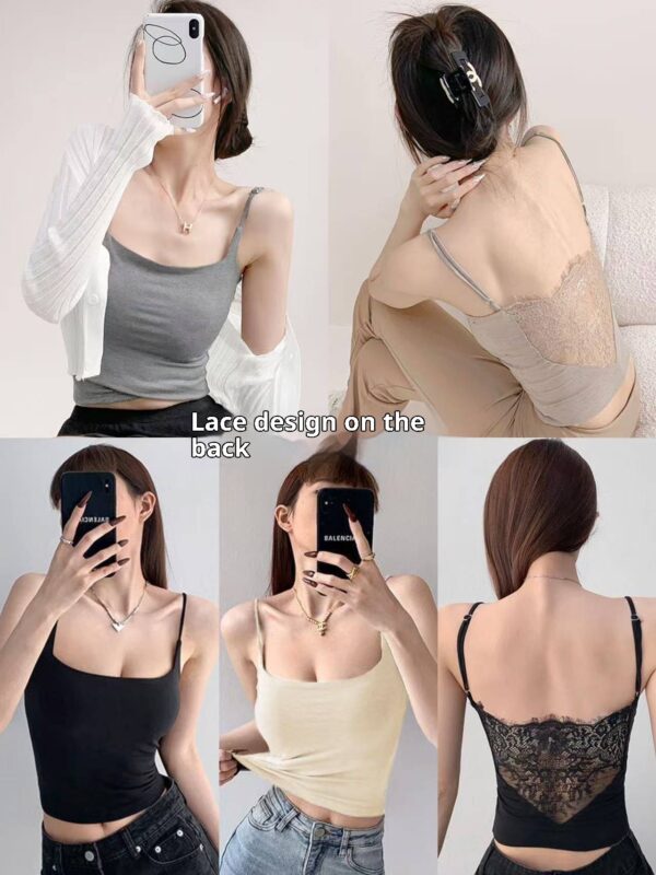 Womens Fashion Cotton Camisole With Built-in Padded Bra