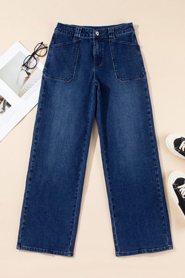 Dirty blue Daily Fashion Straight Leg Mid-rise Shift Jeans