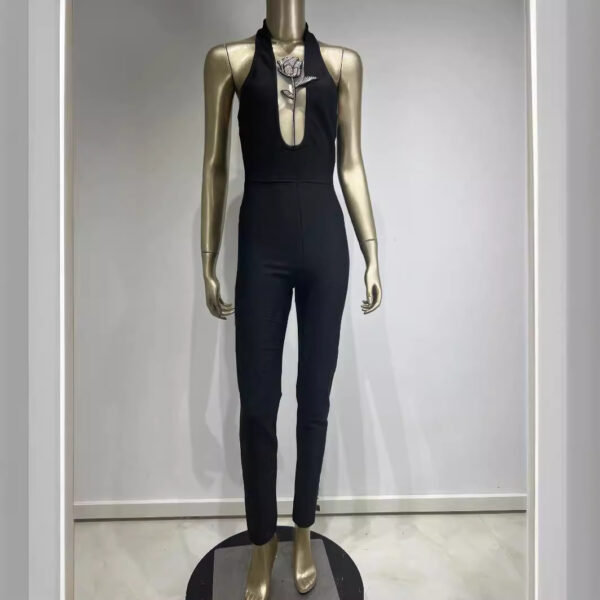5733d829-4fda-44b7-856b-604247388b9b.jpg Halter Deep V Diamond Rose Tight Jumpsuit Party Dress