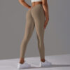 Brushed V Waist Pleated Solid Color Yoga Pants