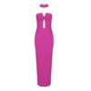 565302466 Sexy Stylish Bow Choker Key Hole Design Bodycon Club Evening Party Dress