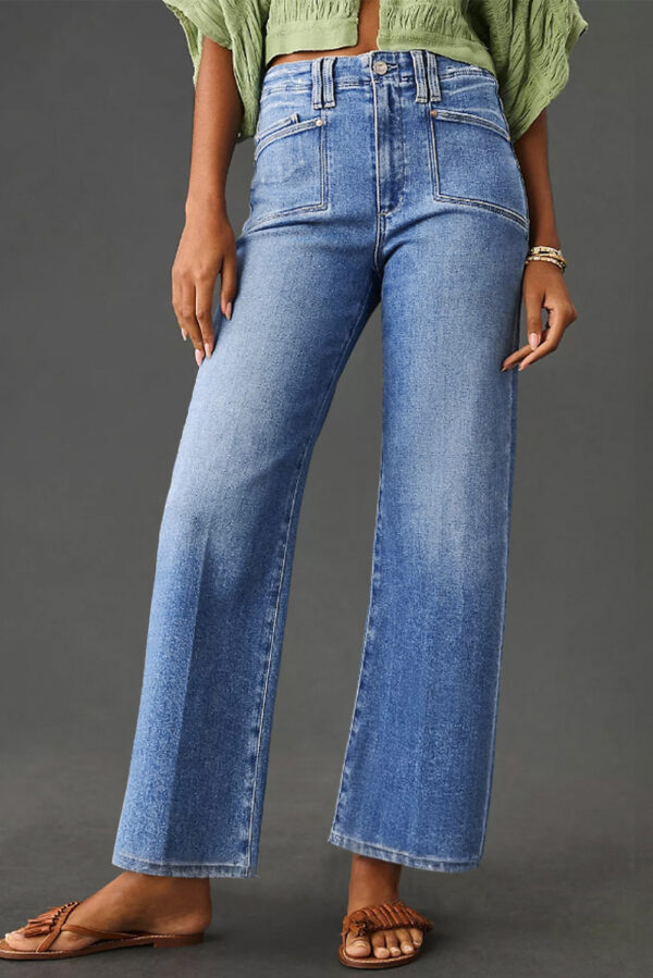 99127685-5a756c9710a2e553.jpg Beau Blue Loose Straight Leg Cropped High Waist Jeans