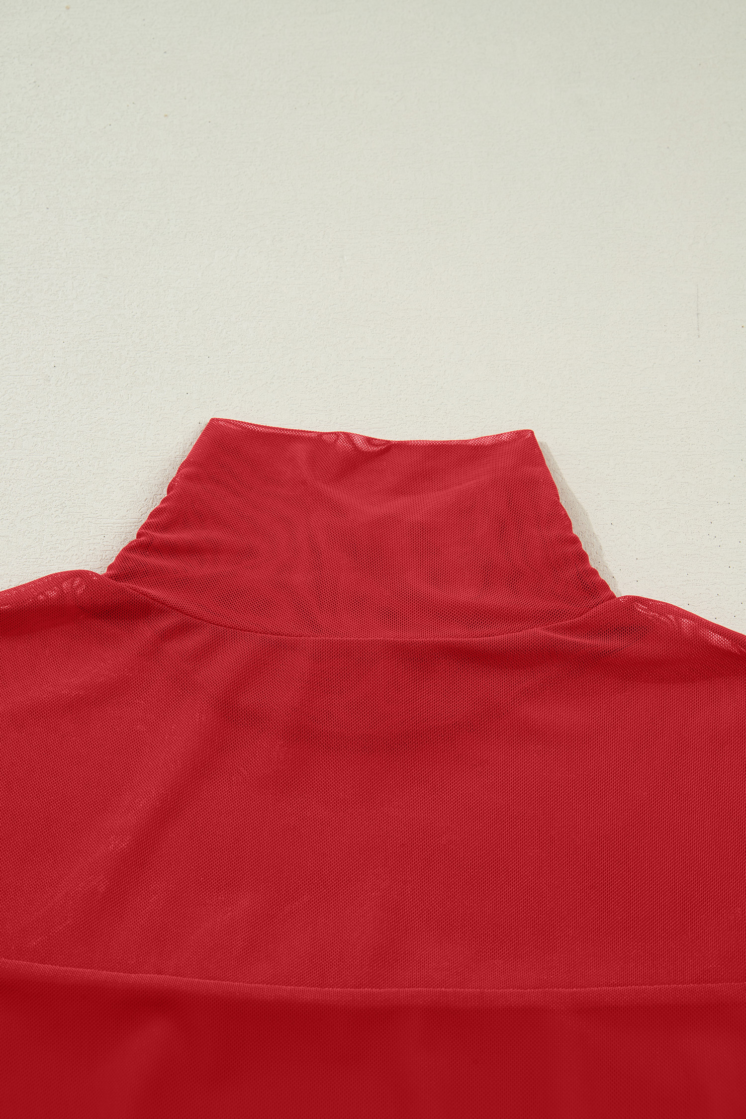 Black Sheer Mesh Patchwork High Neck Long Sleeve Top - Image 26