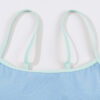 Beau Blue Stylish Ribbed Contrast Trim Spaghetti Straps 2pcs Bikini Swimsuit