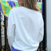 White Solid Color Dropped Shoulder Long Sleeve Top