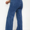 99027886-6441409518ac7ea8.jpg Ashleigh Blue Golden Button Detail Rolled Edge Flare Leg Jeans