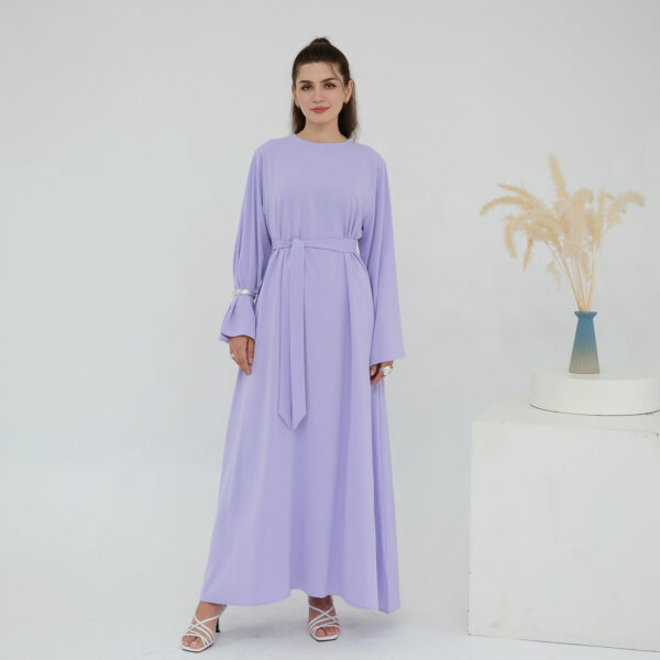 Women's Solid Color Crew Neck Casual All-match Multicolor Dress