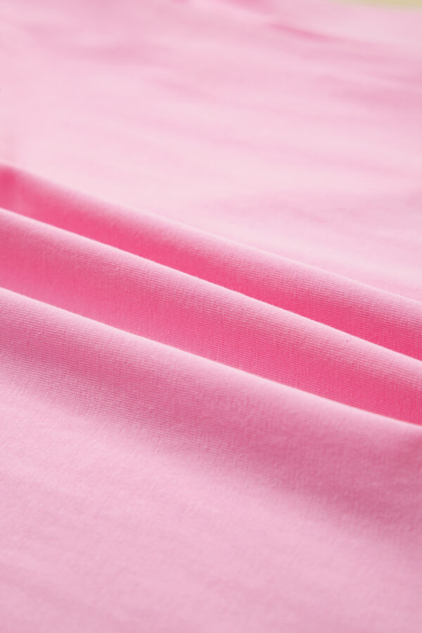 Pink Eyelash Floral Lace Patchwork Half Sleeve Oversize Tee