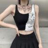 Street Style Womens Tank Top With Patchwork Print