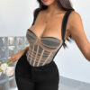 Contrast-color Padded Underwire Bra Vest