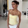 Womens Strapless Off-the-shoulder Form-fitting Tank Top